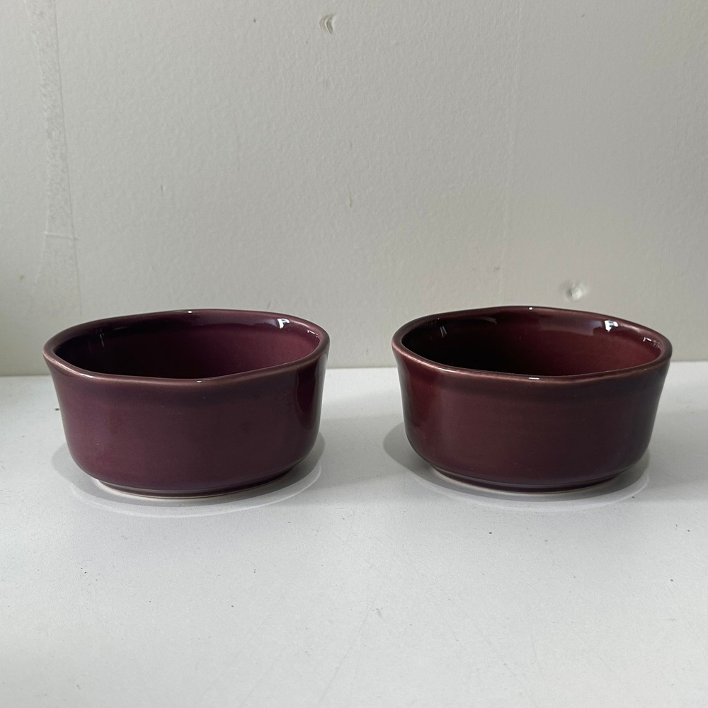 Sur La Table Plum Purple Stoneware Ramekins Set of 2 Made in Portugal